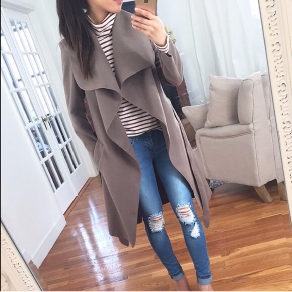 Boohoo Jackets & Blazers - Grey waterfall trench coat 🧥